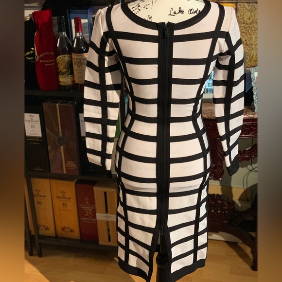 Black and white stripe bandage dress in size M( no tags ) - Picture 4 of 5